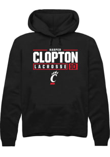 Harper Clopton  Rally Cincinnati Bearcats Mens Black NIL Stacked Box Long Sleeve Hoodie