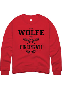 Lexie Wolfe  Rally Cincinnati Bearcats Mens Red NIL Sport Icon Long Sleeve Crew Sweatshirt