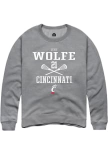 Lexie Wolfe  Rally Cincinnati Bearcats Mens Graphite NIL Sport Icon Long Sleeve Crew Sweatshirt