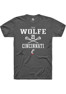 Lexie Wolfe  Cincinnati Bearcats Dark Grey Rally NIL Sport Icon Short Sleeve T Shirt
