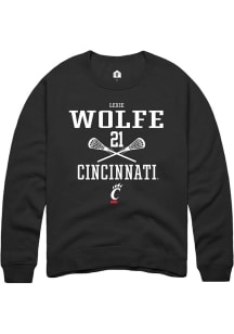 Lexie Wolfe  Rally Cincinnati Bearcats Mens Black NIL Sport Icon Long Sleeve Crew Sweatshirt