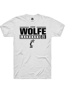 Lexie Wolfe  Cincinnati Bearcats White Rally NIL Stacked Box Short Sleeve T Shirt