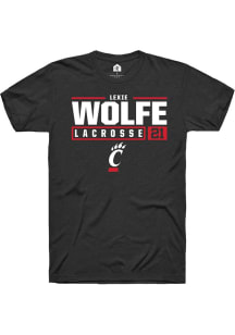 Lexie Wolfe  Cincinnati Bearcats Black Rally NIL Stacked Box Short Sleeve T Shirt