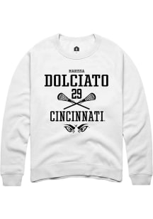 Marissa Dolciato  Rally Cincinnati Bearcats Mens White NIL Sport Icon Long Sleeve Crew Sweatshirt