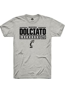 Marissa Dolciato  Cincinnati Bearcats Ash Rally NIL Stacked Box Short Sleeve T Shirt