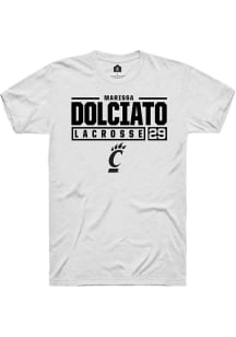 Marissa Dolciato  Cincinnati Bearcats White Rally NIL Stacked Box Short Sleeve T Shirt