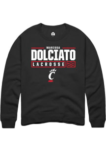 Marissa Dolciato  Rally Cincinnati Bearcats Mens Black NIL Stacked Box Long Sleeve Crew Sweatshirt