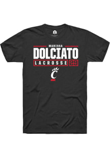Marissa Dolciato  Cincinnati Bearcats Black Rally NIL Stacked Box Short Sleeve T Shirt