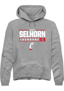 Paige Selhorn  Rally Cincinnati Bearcats Mens Graphite NIL Stacked Box Long Sleeve Hoodie