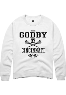 Reese Godby  Rally Cincinnati Bearcats Mens White NIL Sport Icon Long Sleeve Crew Sweatshirt