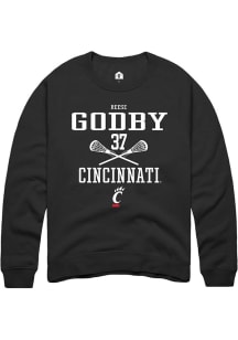 Reese Godby  Rally Cincinnati Bearcats Mens Black NIL Sport Icon Long Sleeve Crew Sweatshirt
