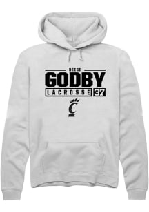 Reese Godby  Rally Cincinnati Bearcats Mens White NIL Stacked Box Long Sleeve Hoodie