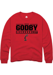 Reese Godby  Rally Cincinnati Bearcats Mens Red NIL Stacked Box Long Sleeve Crew Sweatshirt