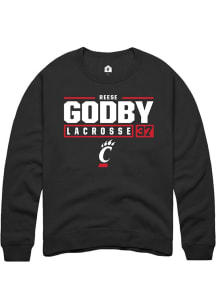 Reese Godby  Rally Cincinnati Bearcats Mens Black NIL Stacked Box Long Sleeve Crew Sweatshirt