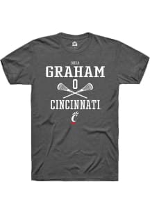 Shea Graham  Cincinnati Bearcats Dark Grey Rally NIL Sport Icon Short Sleeve T Shirt