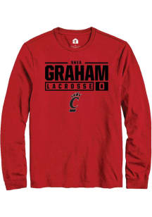 Shea Graham  Cincinnati Bearcats Red Rally NIL Stacked Box Long Sleeve T Shirt