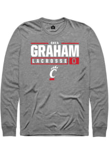 Shea Graham  Cincinnati Bearcats Graphite Rally NIL Stacked Box Long Sleeve T Shirt