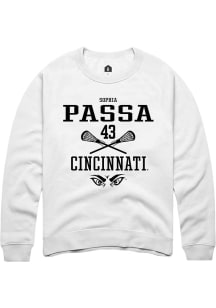 Sophia Passa  Rally Cincinnati Bearcats Mens White NIL Sport Icon Long Sleeve Crew Sweatshirt