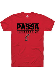 Sophia Passa  Cincinnati Bearcats Red Rally NIL Stacked Box Short Sleeve T Shirt