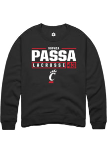 Sophia Passa  Rally Cincinnati Bearcats Mens Black NIL Stacked Box Long Sleeve Crew Sweatshirt