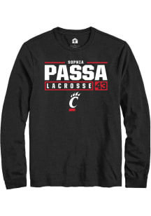 Sophia Passa  Cincinnati Bearcats Black Rally NIL Stacked Box Long Sleeve T Shirt