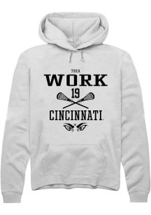 Thea Work  Rally Cincinnati Bearcats Mens White NIL Sport Icon Long Sleeve Hoodie