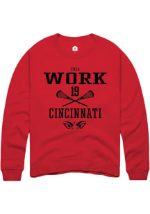 Thea Work  Rally Cincinnati Bearcats Mens Red NIL Sport Icon Long Sleeve Crew Sweatshirt