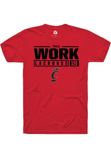 Thea Work  Cincinnati Bearcats Red Rally NIL Stacked Box Short Sleeve T Shirt