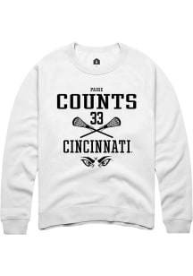 Veronica Counts  Rally Cincinnati Bearcats Mens White NIL Sport Icon Long Sleeve Crew Sweatshirt