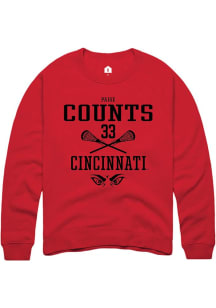 Veronica Counts  Rally Cincinnati Bearcats Mens Red NIL Sport Icon Long Sleeve Crew Sweatshirt