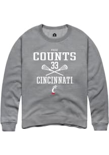 Veronica Counts  Rally Cincinnati Bearcats Mens Graphite NIL Sport Icon Long Sleeve Crew Sweatshir..