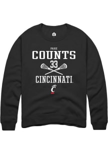 Veronica Counts  Rally Cincinnati Bearcats Mens Black NIL Sport Icon Long Sleeve Crew Sweatshirt