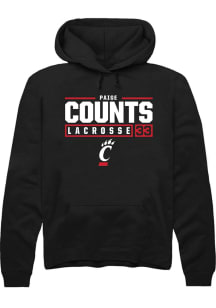 Veronica Counts  Rally Cincinnati Bearcats Mens Black NIL Stacked Box Long Sleeve Hoodie