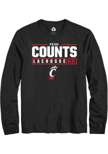 Veronica Counts  Cincinnati Bearcats Black Rally NIL Stacked Box Long Sleeve T Shirt