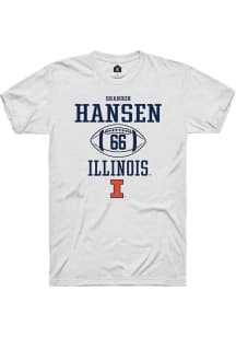 Brandon Hansen  Illinois Fighting Illini White Rally Football NIL Sport Icon Short Sleeve T Shirt