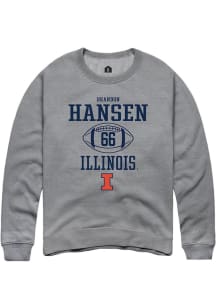 Brandon Hansen  Rally Illinois Fighting Illini Mens Graphite Football NIL Sport Icon Long Sleeve C..
