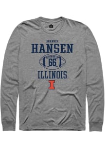 Brandon Hansen  Illinois Fighting Illini Graphite Rally Football NIL Sport Icon Long Sleeve T Shir..
