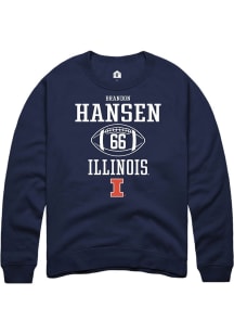 Brandon Hansen  Rally Illinois Fighting Illini Mens Navy Blue Football NIL Sport Icon Long Sleeve..