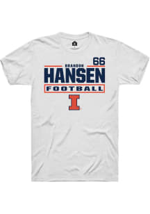 Brandon Hansen  Illinois Fighting Illini White Rally Football NIL Stacked Box Short Sleeve T Shirt