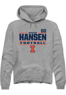 Brandon Hansen  Rally Illinois Fighting Illini Mens Graphite Football NIL Stacked Box Long Sleeve..