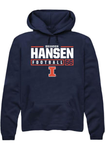 Brandon Hansen  Rally Illinois Fighting Illini Mens Navy Blue Football NIL Stacked Box Long Sleeve..