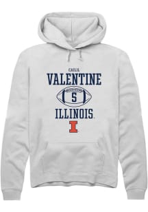 Ca’Lil Valentine  Rally Illinois Fighting Illini Mens White NIL Sport Icon Long Sleeve Hoodie