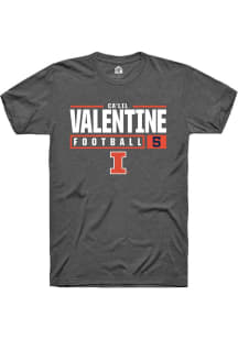 Ca’Lil Valentine  Illinois Fighting Illini Dark Grey Rally NIL Stacked Box Short Sleeve T Shirt