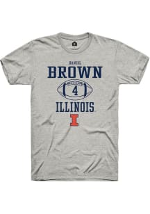 Daniel Brown  Illinois Fighting Illini Ash Rally Football NIL Sport Icon Short Sleeve T Shirt