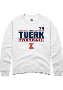 Eddie Tuerk  Rally Illinois Fighting Illini Mens White Football NIL Stacked Box Long Sleeve Crew S..