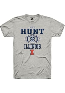 Gentle Hunt  Illinois Fighting Illini Ash Rally Football NIL Sport Icon Short Sleeve T Shirt