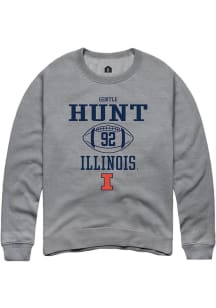 Gentle Hunt  Rally Illinois Fighting Illini Mens Graphite Football NIL Sport Icon Long Sleeve Crew..