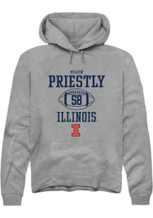 Melvin Priestly  Rally Illinois Fighting Illini Mens Graphite Football NIL Sport Icon Long Sleeve..
