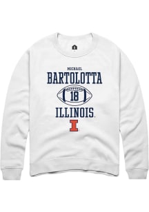 Michael Bartolotta  Rally Illinois Fighting Illini Mens White Football NIL Sport Icon Long Sleeve..