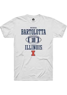 Michael Bartolotta  Illinois Fighting Illini White Rally Football NIL Sport Icon Short Sleeve T Sh..